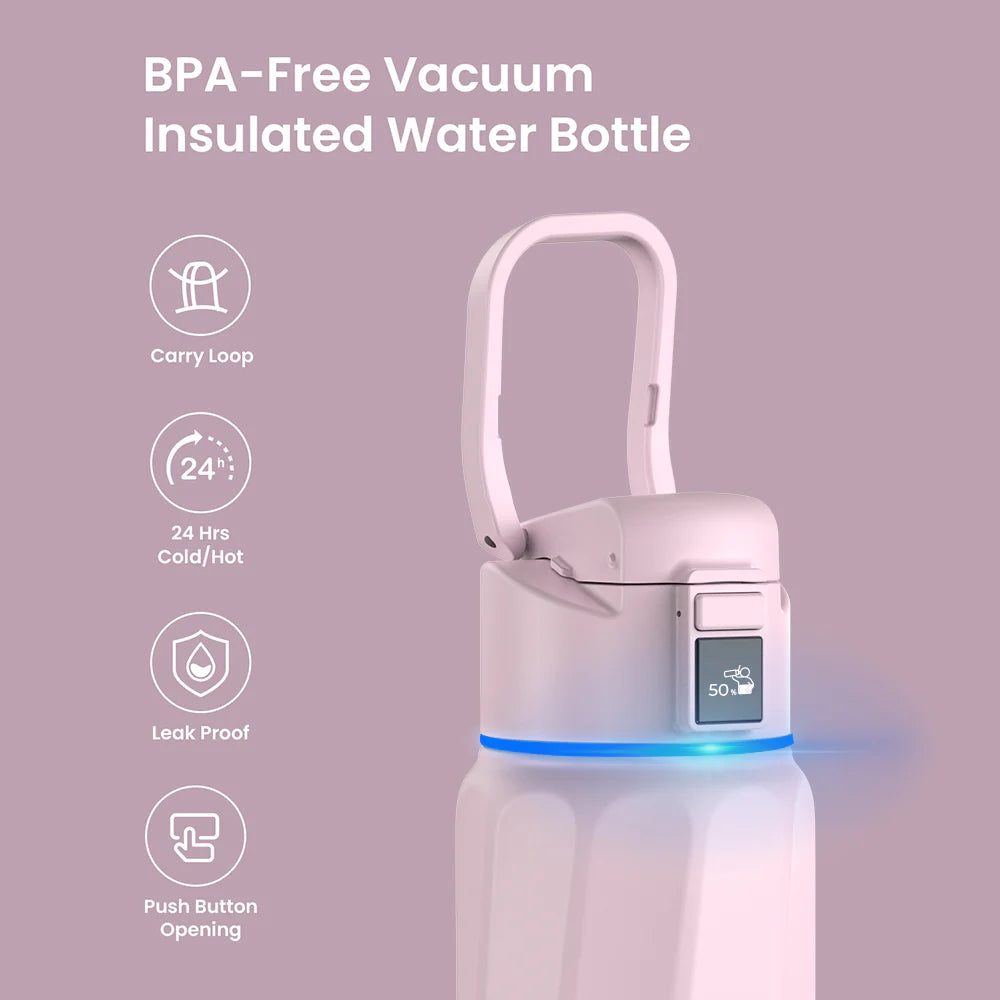 WaterH Boost Smart Bottle –  946 ml Hydration Tracker with App & LED