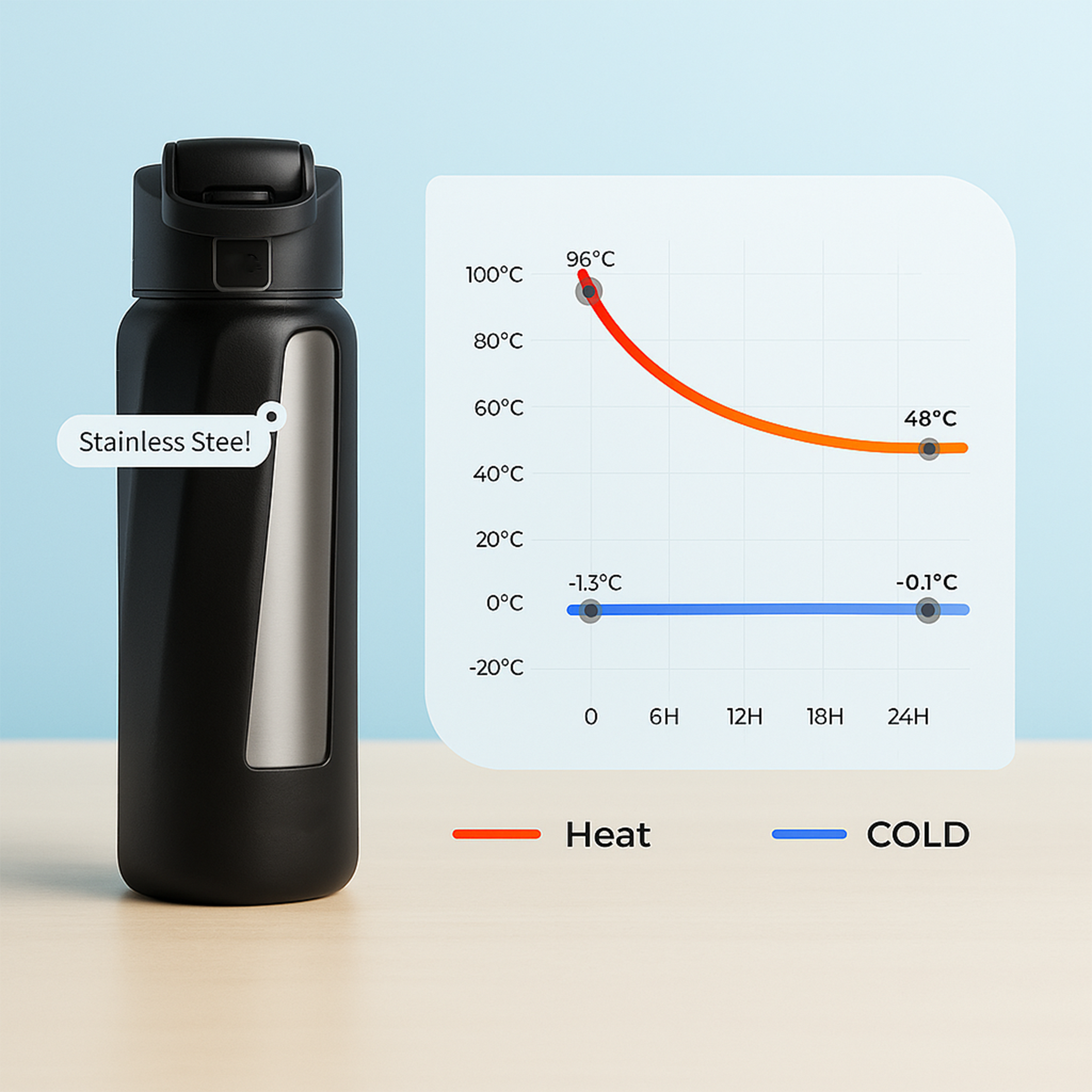 WaterH Boost Smart Bottle –  946 ml Hydration Tracker with App & LED