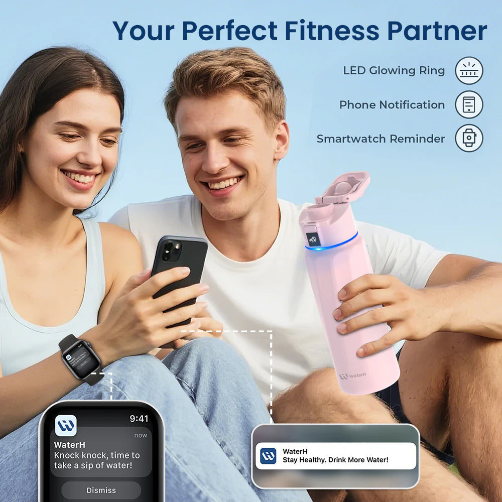 WaterH Boost Smart Bottle –  946 ml Hydration Tracker with App & LED