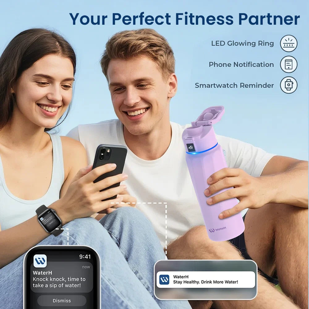 WaterH Boost Smart Bottle –  946 ml Hydration Tracker with App & LED