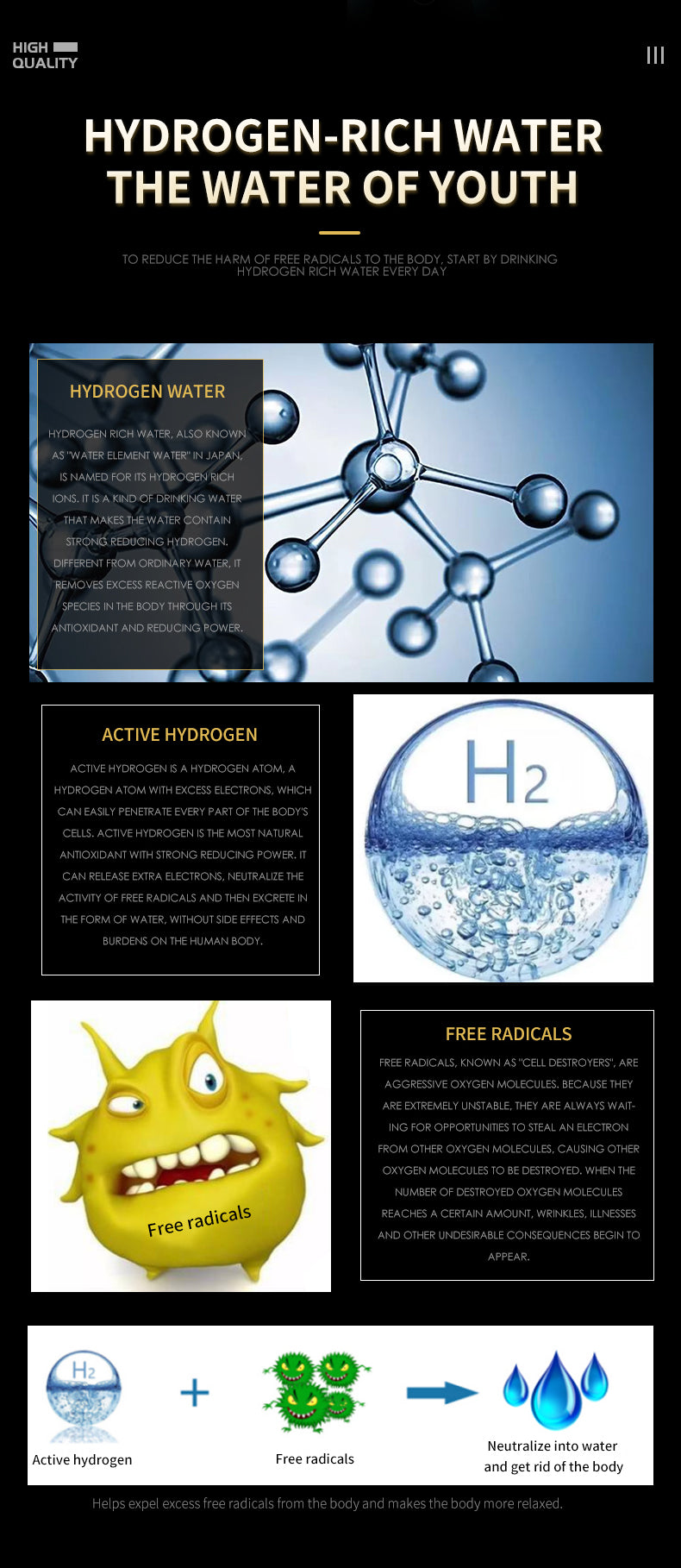 Hydrogen-Rich Cup H8 | Portable Hydrogen Water Bottle with OLED Display